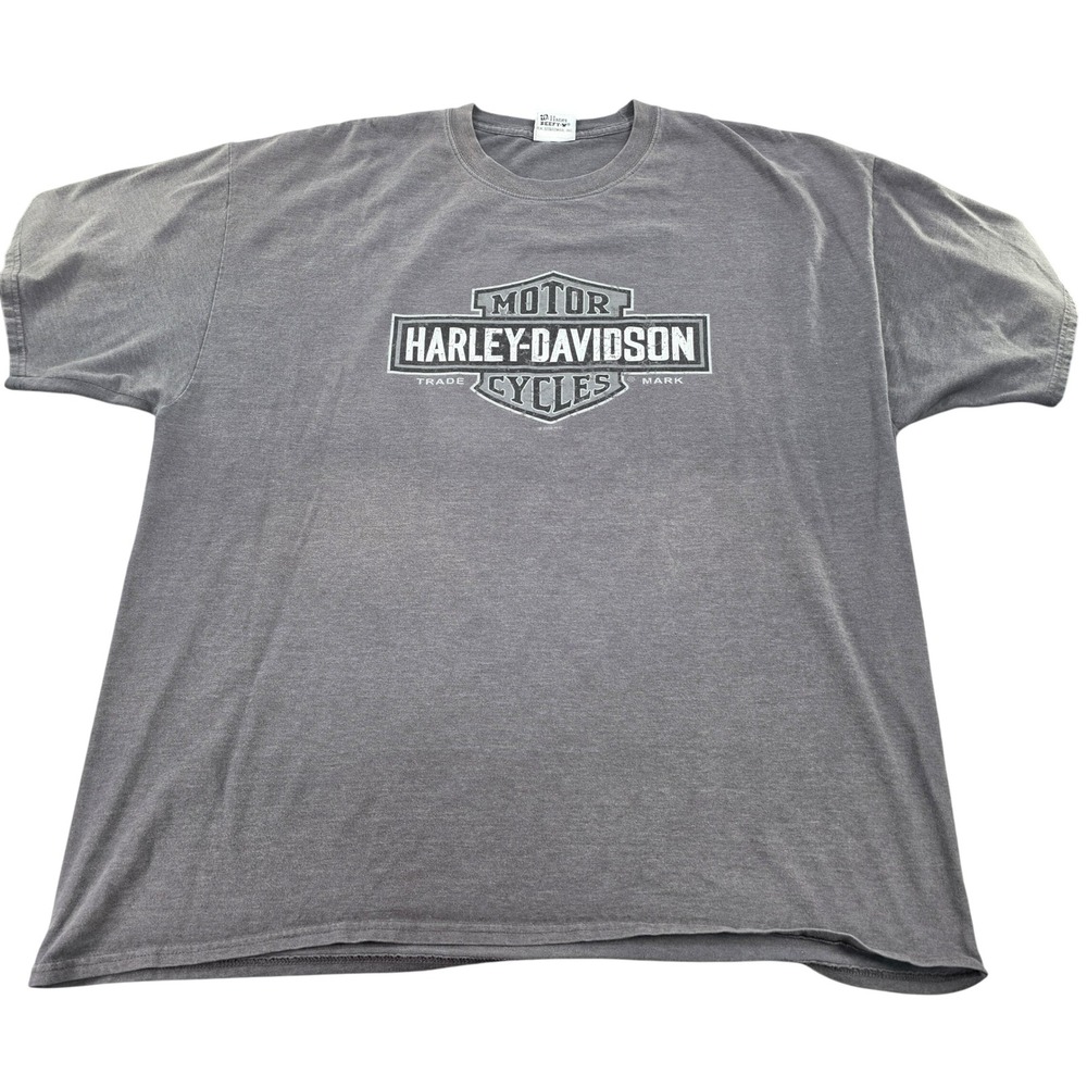Harley-Davidson‎ Cycles Graphic T-Shirt Hanes Beefy-T Gray Biker Tee
